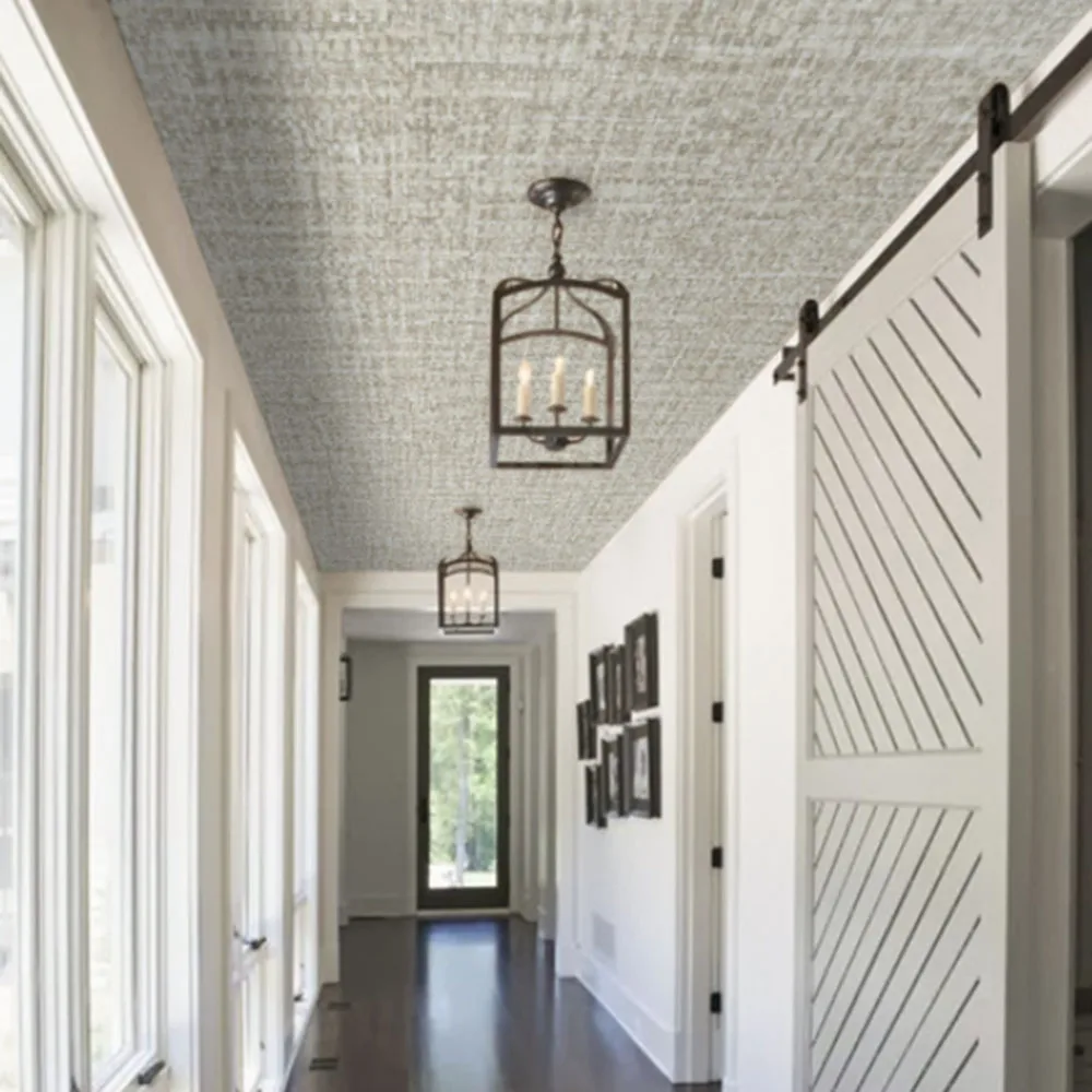 Light beige linen fine grass woven wallpaper wall decals self-adhesive refurbished kitchen waterproof vinyl membrane Sticker | Дом и сад