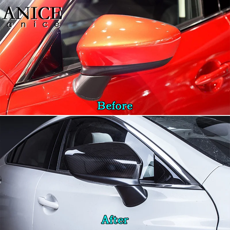 Цветные зеркала заднего вида из углеродного волокна ABS отделочная крышка чашка