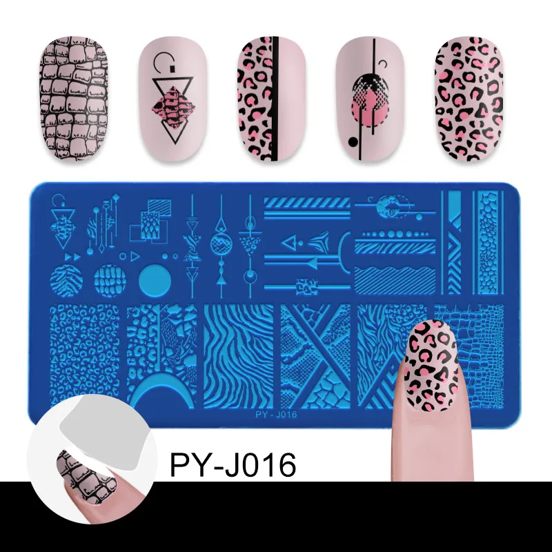 Штамповочные пластины PICT YOU для ногтей из нержавеющей стали с геометрическим