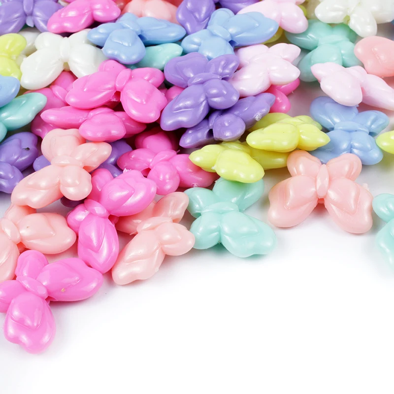 30/60Pcs Candy Colors Acrylic Beads Animal Butterfly Shape Loose For Jewelry Making DIY Handmade Bracelets Accessories - купить по