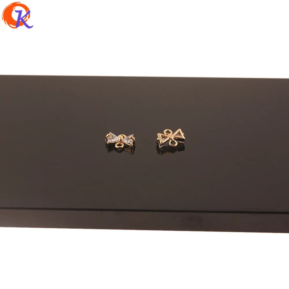

Cordial Design 40Pcs 7*10MM Jewelry Accessories/DIY Making/Hand Made/Genuine Gold Plating/CZ Jewelry Connectors/Earring Findings