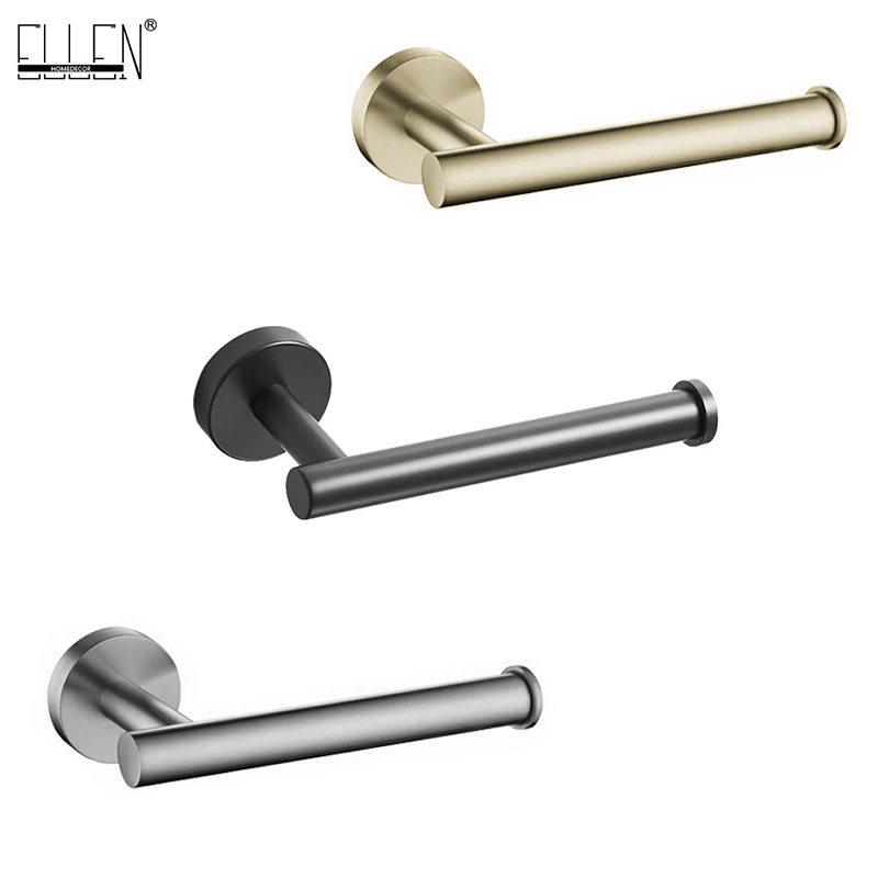 

ELLEN Roll Toilet Paper Holder Black Bathroom Toilet Towel Paper Holder Gold Brushed Bathroom Accessories EL887