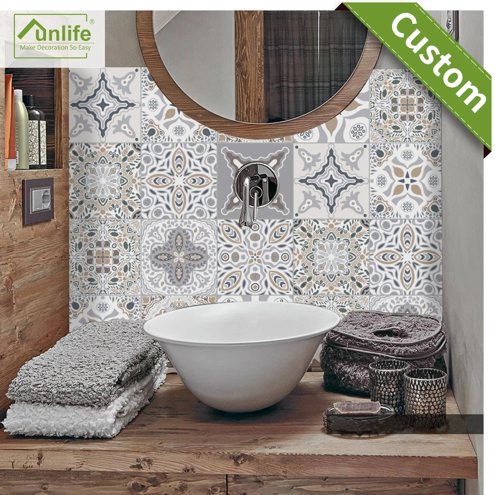 Funlife CUSTOM10/15/20/25/30 см ретро DIY ПВХ Водонепроницаемый наклейки на стены искусства мебель Ванная комната Кухня плитка Стикеры комплект из 10 шт