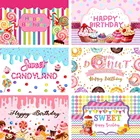 Avezano с днем рождения фон детские толстовки Красивая Candyland пончик платье-пачка для новорожденных фон для фотосъемки студийный фон для фотозонт Декор