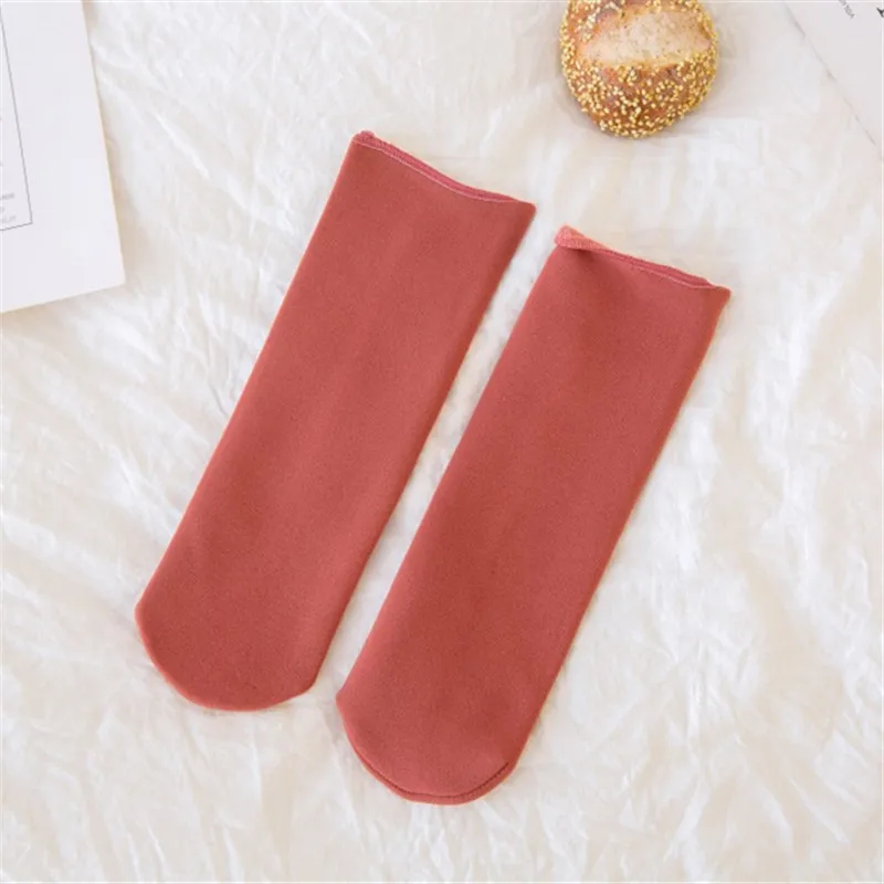 cameo brown Wamer/Зимние Детские утепленные шерстяные кашемировые зимние носки бесшовное бархатное сапоги детские носки-тапочки для От 3 до 12 лет - Цвет: cameo brown