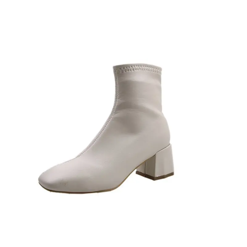 

2020 New Women's Boots Fashion Women's Short Boots Ankle Autumn British Style Genuine Thick Heel Short Boots Motorcycle Boots