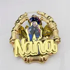 Женские акриловые серьги с изображением имени и бамбуковыми кольцами