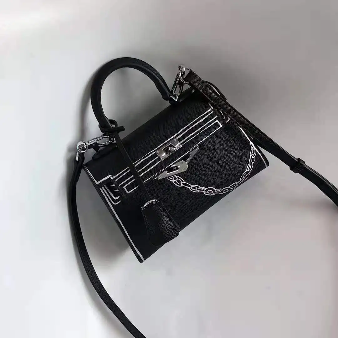 

Autumn and winter 2020 new foreign trade women's bag European and American women's graffiti bag hand print handbag woman