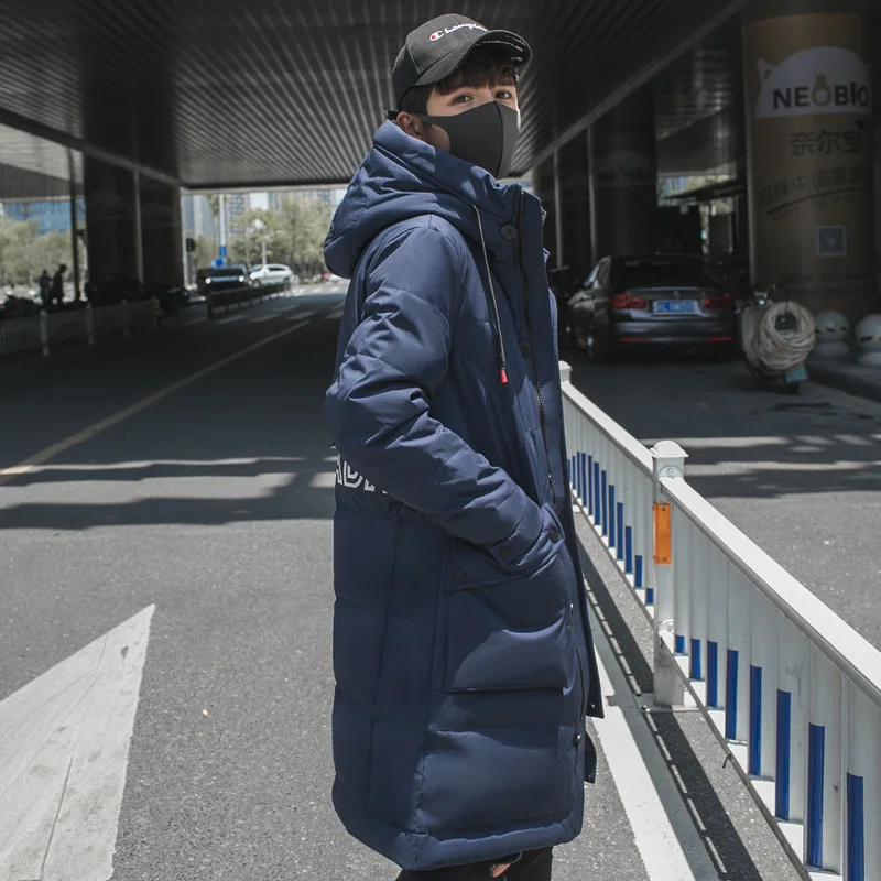 Мужская зимняя длинная уличная одежда с капюшоном мужская повседневная модная