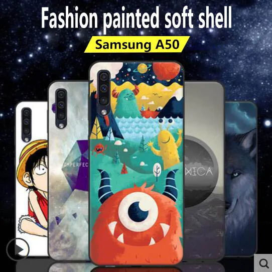 For Samsung A50 phone case cartoon cute coloured drawing all-inclusive anti-fall silicone scrub soft shell protection sleeve |