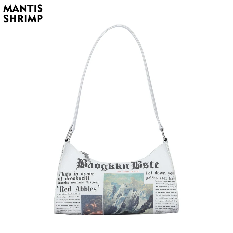 

Women Joker Messenger Bag Shoulder Bag Personality Fashion Small Square Newspaper News Styling Bags Wholesale Bolso Mujer