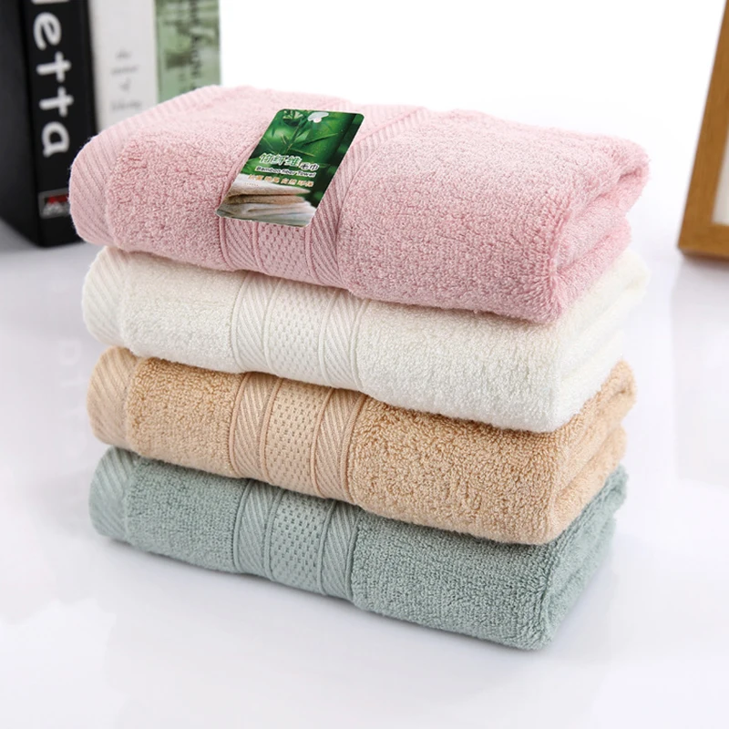 2 шт. 100% бамбуковое волокно однотонное полотенце для лица пляжное взрослых