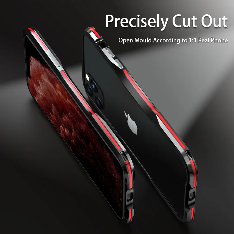 Оригинальный металлический бампер Luphie для iPhone 12 mini 11 Pro Max Xs X 8 7 Plus чехол с