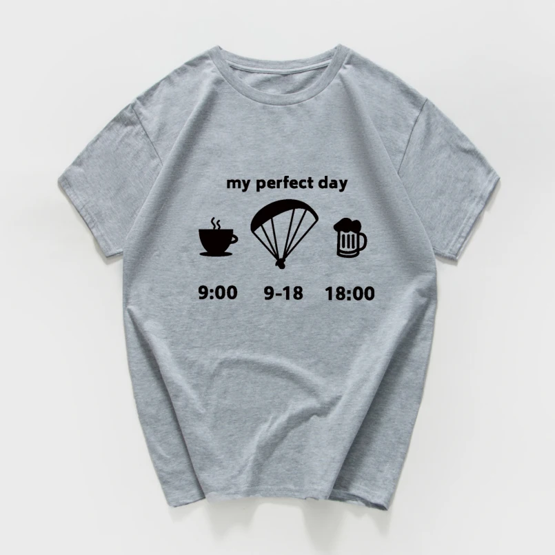 Забавная Мужская футболка my perfect day Одежда большого размера женская с рисунком