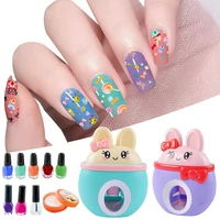 22pcs childrens manicure set cute diy manicure machine washable nail polish girl cosmetics pretend play nail stamper art kit