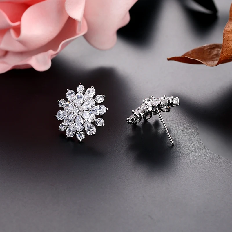 Самые продаваемые свадебные украшения роскошные Прозрачные Серьги в виде