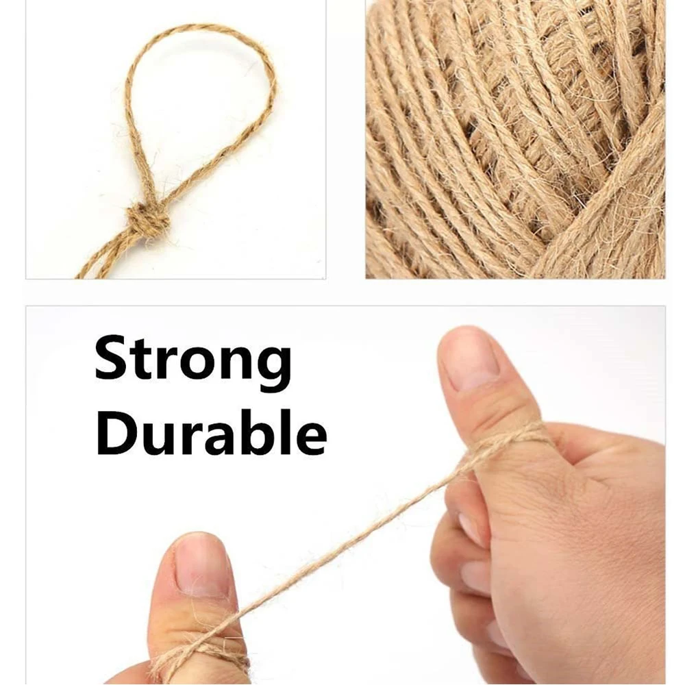 50 м натуральное конопляное веревочные шнуры 2 мм джутовый шпагат тема макраме