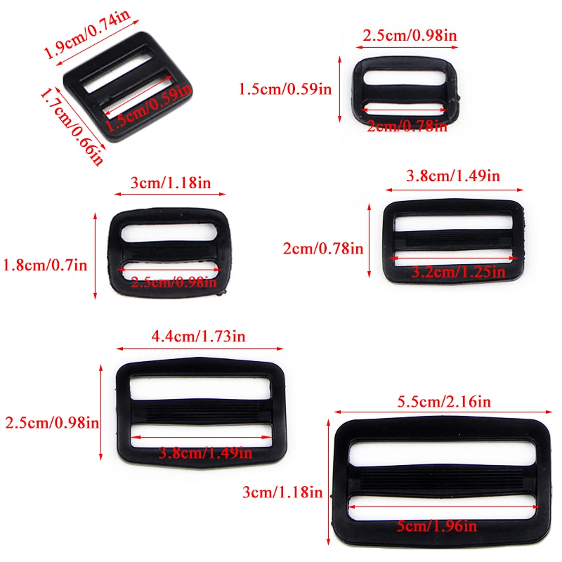 5 шт./компл. пластиковая тесьма три кольца Регулировка пряжки кривая