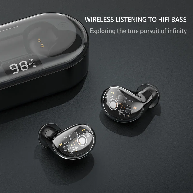 Беспроводной наушники вкладыши TWS Bluetooth 5 0 светодиодный цифровой Дисплей Шум