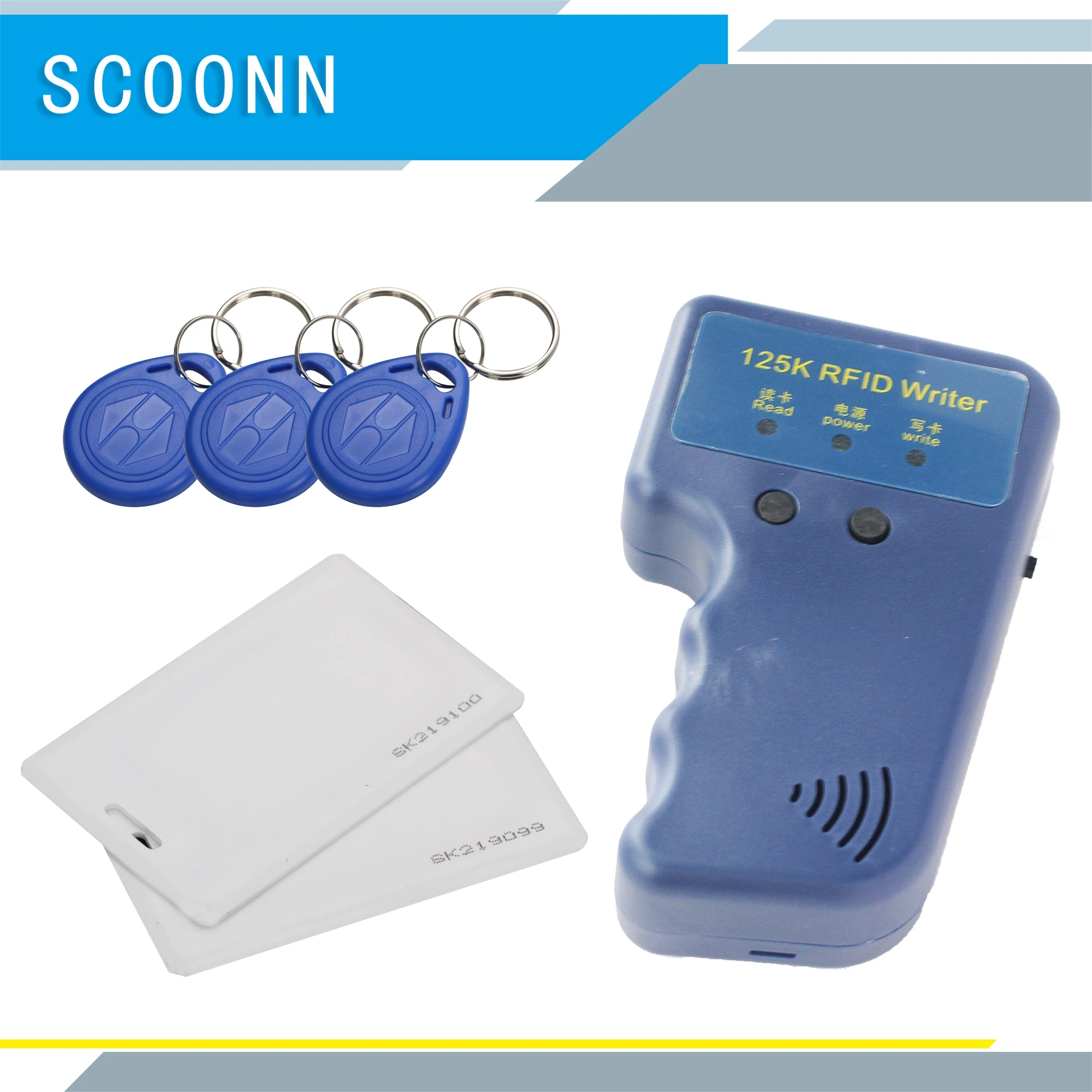 Ручной считыватель 125 кГц EM4100 RFID Копир писатель Дубликатор программатор + EM4305 T5577