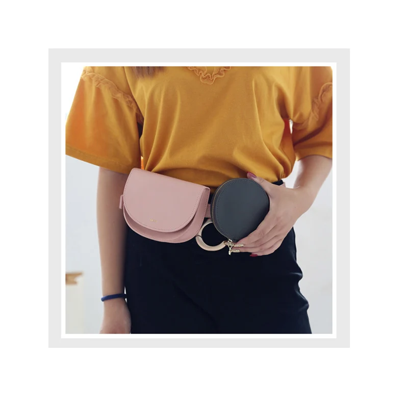 Pink waist bag Fanny Pack Для женщин простой Винтаж контраст Цвет сумка на поясном ремне Повседневное съемные регулируемые Сумочка с отделением для монет, спортивная сумка для йоги поясная сумка 140 - Цвет: Pink waist bag