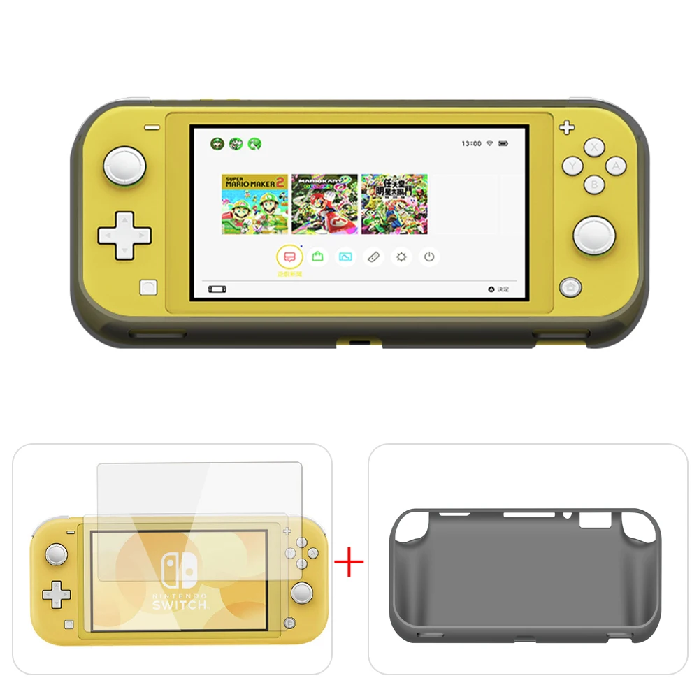 set 1 Полупрозрачный термополиуретан Switch Lite чехол из закаленного стекла пленка Набор для Switch Lite геймпад с игровыми картами слот Joy Con игровые накладки Чехлы - Цвет: set 1