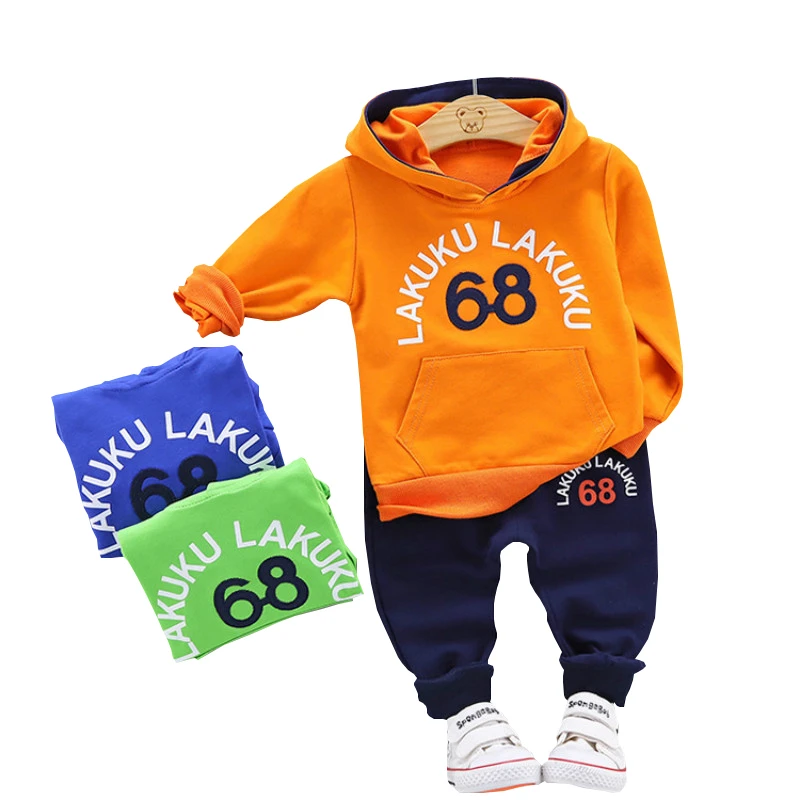Fashion Baby Boy Girl Clothes Autumn Spring Infants Hooded Top Pants Suits Toddler Clothing Kids Casual Long Sleeve Tracksuits | Детская