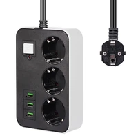 2 round pin eu rus plug power strip switch usb smart socket 3 european outlet with 3 usb charging port 1 8m extension socket