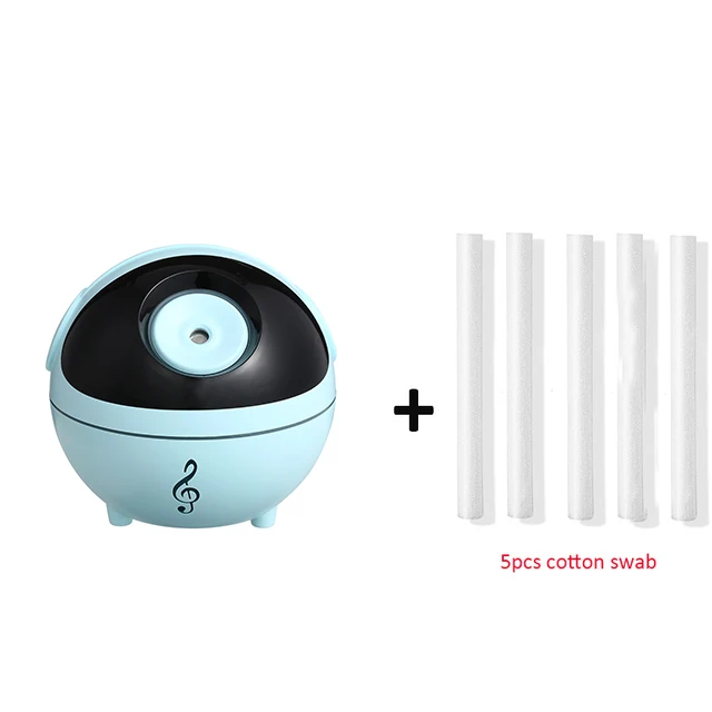 Blue and 5 filters Музыкальный увлажнитель, 350 мл, Настольный увлажнитель, арома-диффузор эфирного масла, 1200 мАч, встроенный аккумулятор, светодиодный светильник для дома - Цвет: Blue and 5 filters