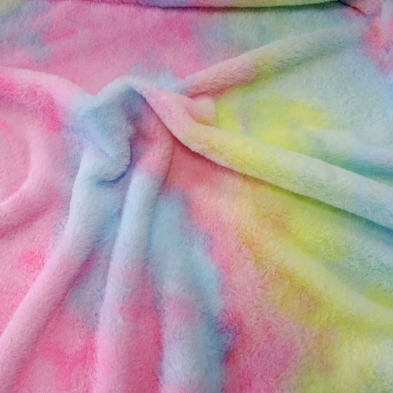 Радужный градиент искусственный мех плюшевая ткань сделай сам лоскутное шитье