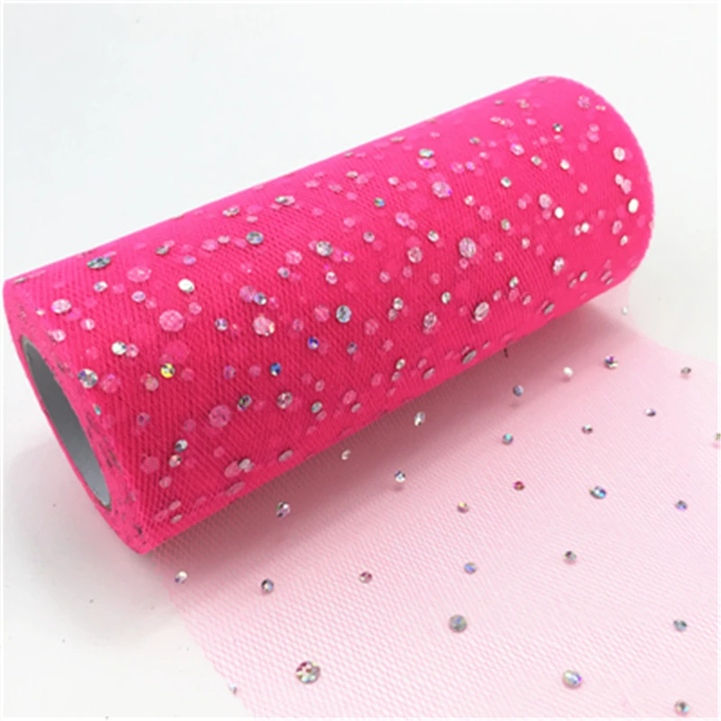

10Yards/25Yards 15cm Glitter Sequin Tulle Roll Wedding Decoration Tulle Fabric Tutu Dress DIY Organza Baby Shower Party Supplies