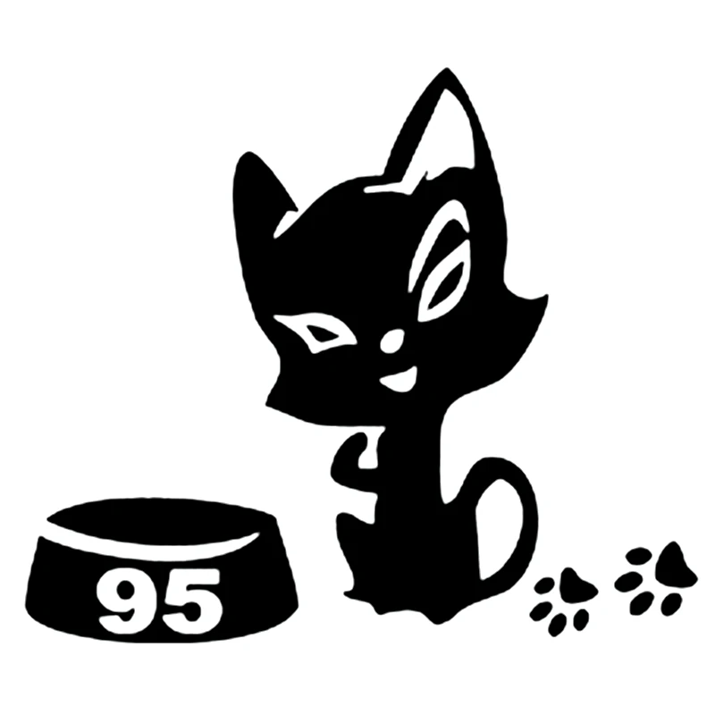 

12cm*10cm Cat on A Gas Tank 95 Reflective Funny Car Sticker Vinyl Decal Silver/black Auto Stickers for Bumper Rear Window
