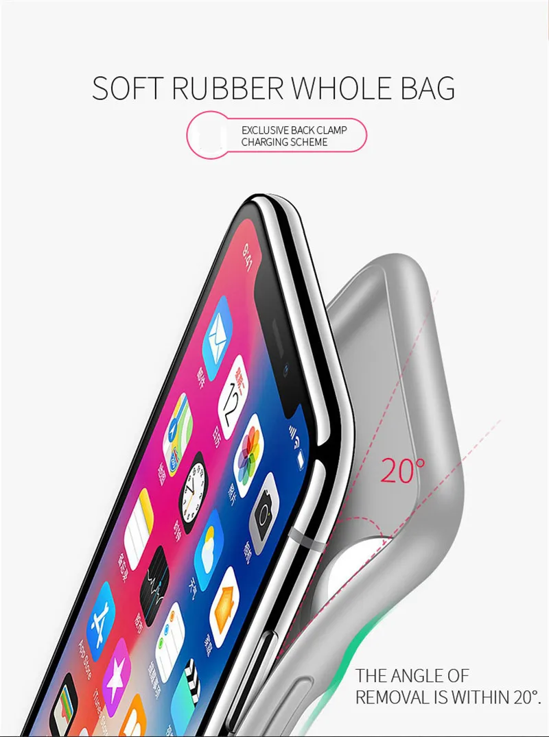 Портативный умный чехол с зарядным устройством для iPhone XS XR 7 8 Plus внешний