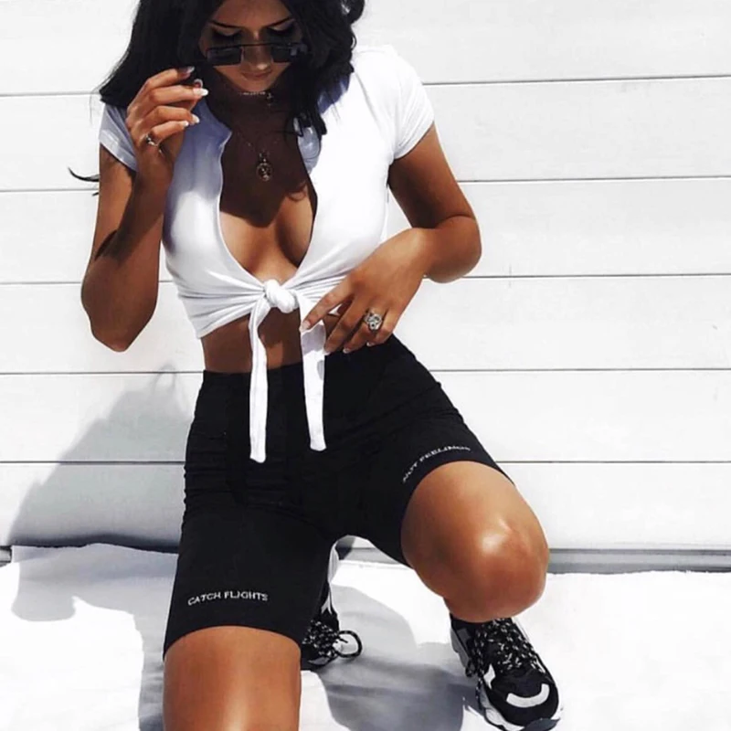 2020 women shorts biker fitness korean casual sexy short cotton color Athleisure Cycling Shorts clothing top Fashion | Женская одежда
