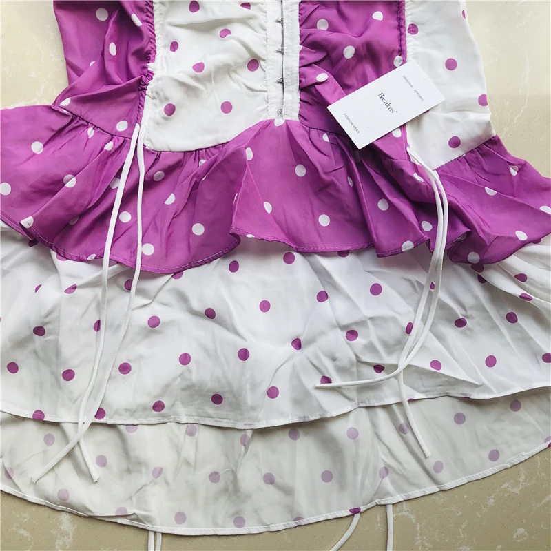 Женское винтажное платье Bazaleas белое или розовое в горошек с Узкими Бретельками