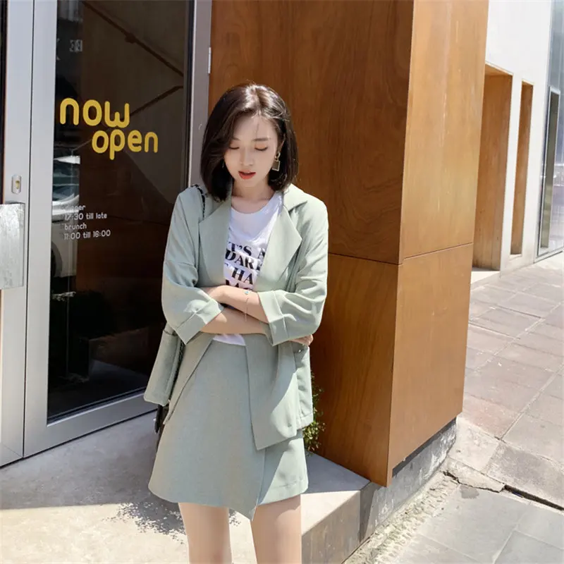 Модный женский однотонный офисный костюм HziriP повседневный свободный пиджак и