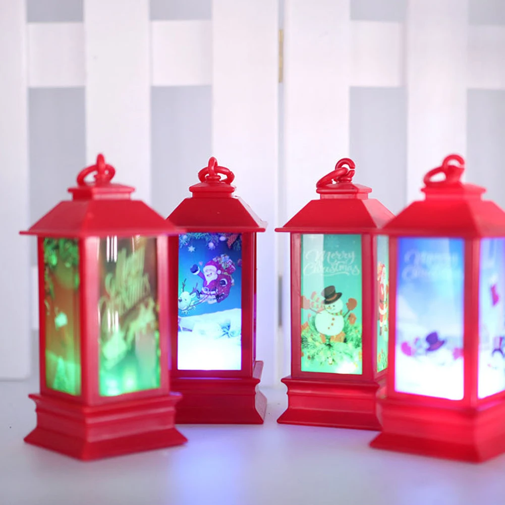 

Merry Christmas Lantern Fairy Light LED Candle Lamp Lighting Home Decor Xmas Tree Hanging Pendant Ornaments Kids New Year Gifts