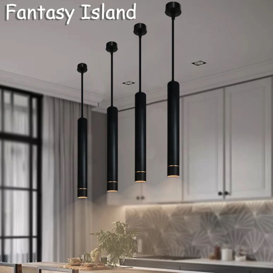 Современная светодиодная Подвесная лампа длинный трубчатый светильник кухонный
