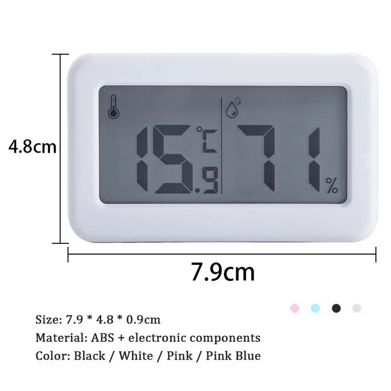 1 шт. термометр гигрометр ультра-тонкий многофункциональный автоматический