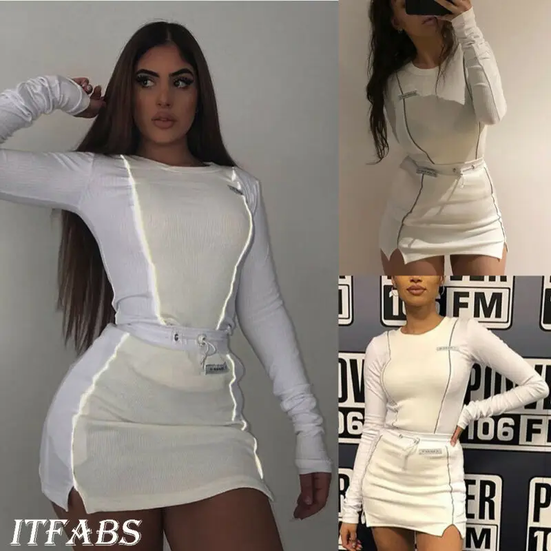 Женский осенний комплект из 2 предметов Модный укороченный Топ с длинным рукавом