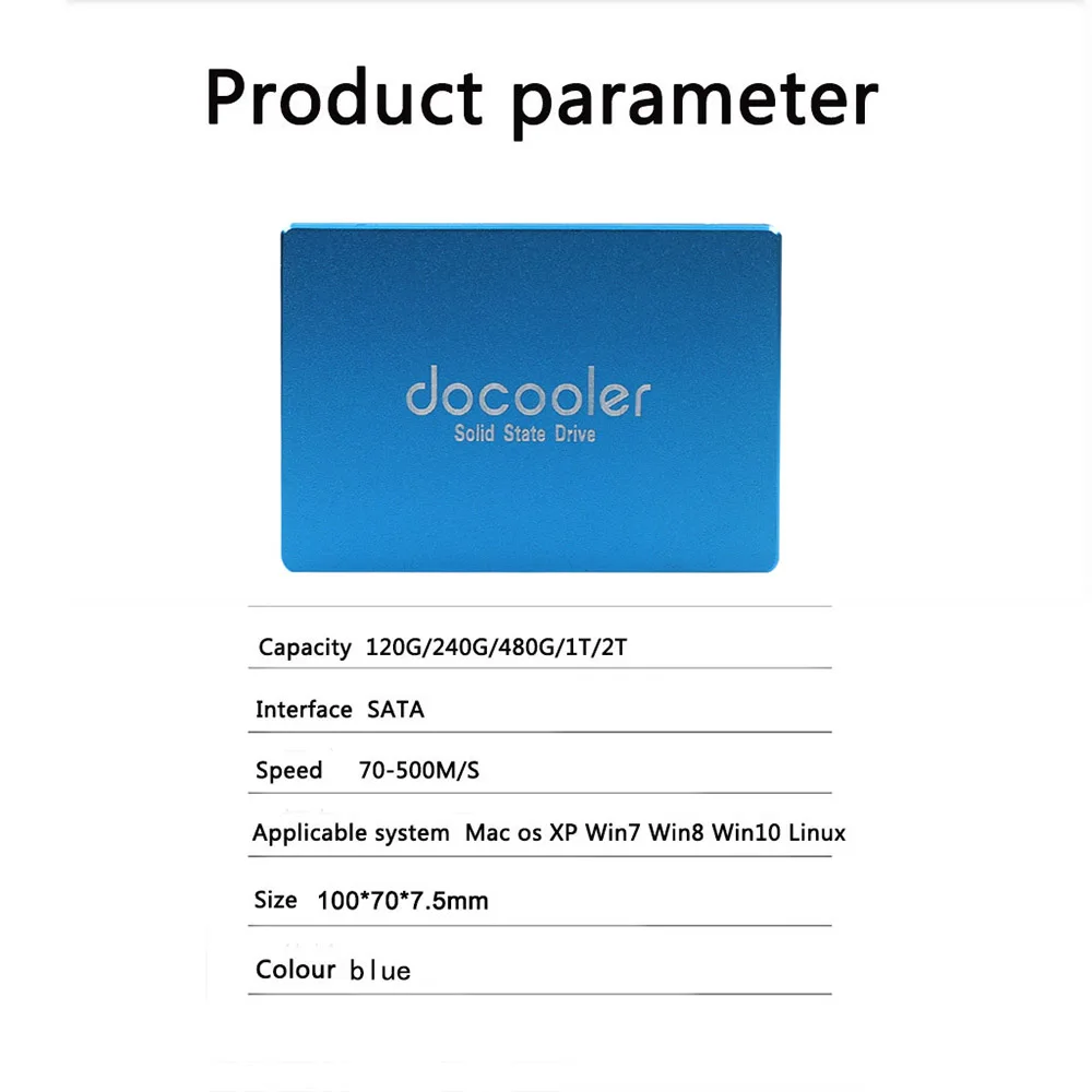 Docooler 2 5 ''SATA SSD 500 МБ/с. 120 ГБ/240 ГБ/480 Гб/1 ТБ/2 ТБ металлический твердотельный диск