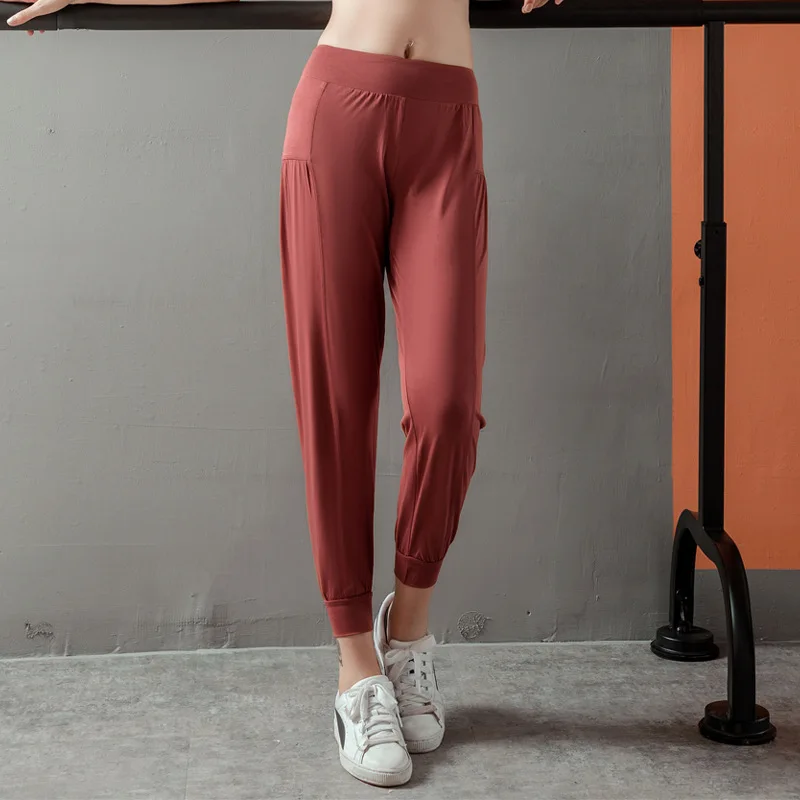 Loose Beam Foot Gym Sweatpants Women Quick-drying High Waist Sports Yoga Trousers Workout Fitness Gym Athletic Pants Running