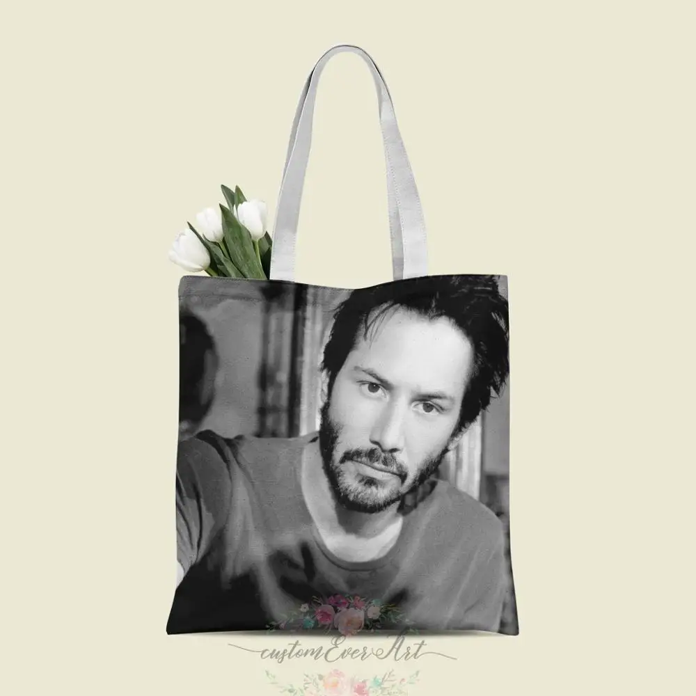 

Keanu Reeves tote bag custom canvas tote bags for women for teacher Birthday Bags Gift Bag personalized gifts