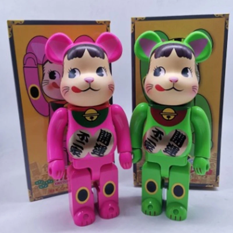 

MilkGirl Blocks Bear 400% 28cm1:1 Bearbrick Lys Bear Brickleys Toy Kaw Toy Action Toy Figures Garage Kits Dolls Kids Toys
