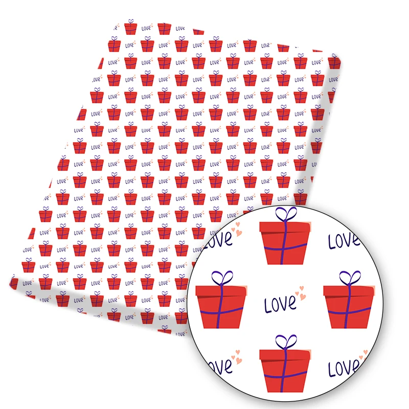 1 шт. Полиэстеровая хлопчатобумажная ткань с принтом в виде сердца 45x145 см | Дом и