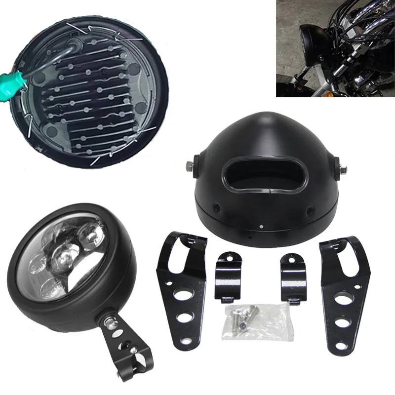 5 75 дюймов светодиодный фонарь с halo angel eyes &quotфары ведро корпус для мотоцикла Harley