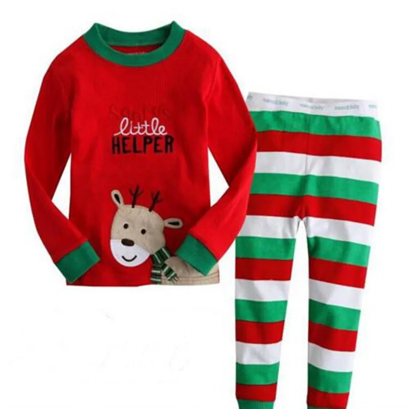 Детские пижамные комплекты из 100% хлопка детские пижамы для мальчиков от 2 до 7 лет