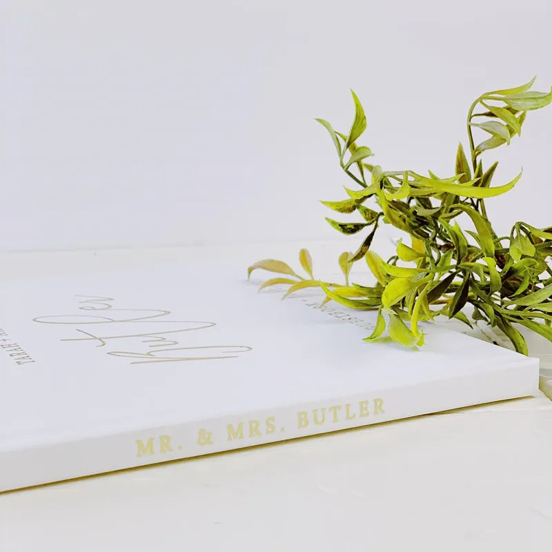Пользовательский пейзаж Свадебная Гостевая книга Золотая фольга свадебвечерние