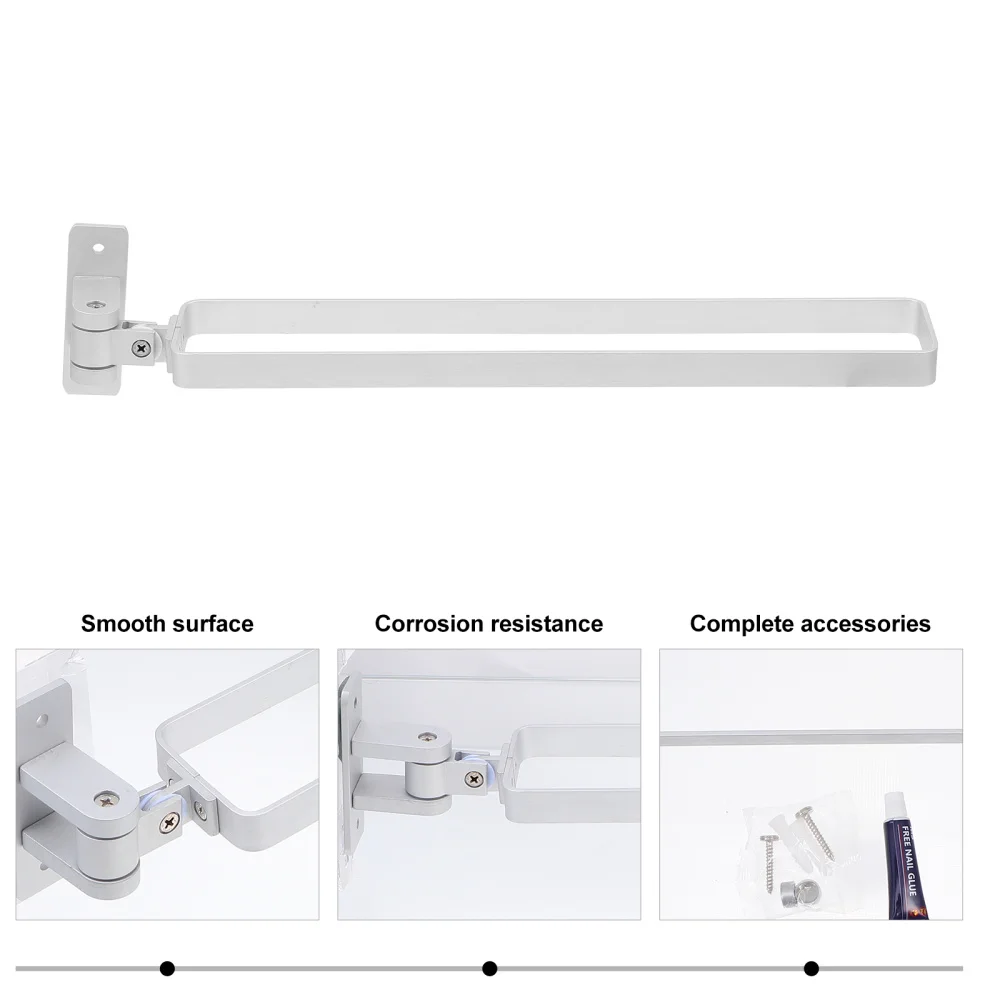 

1pc Traceless Holder Rotatable Towel Storage Rack Kitchen Folding Organizer