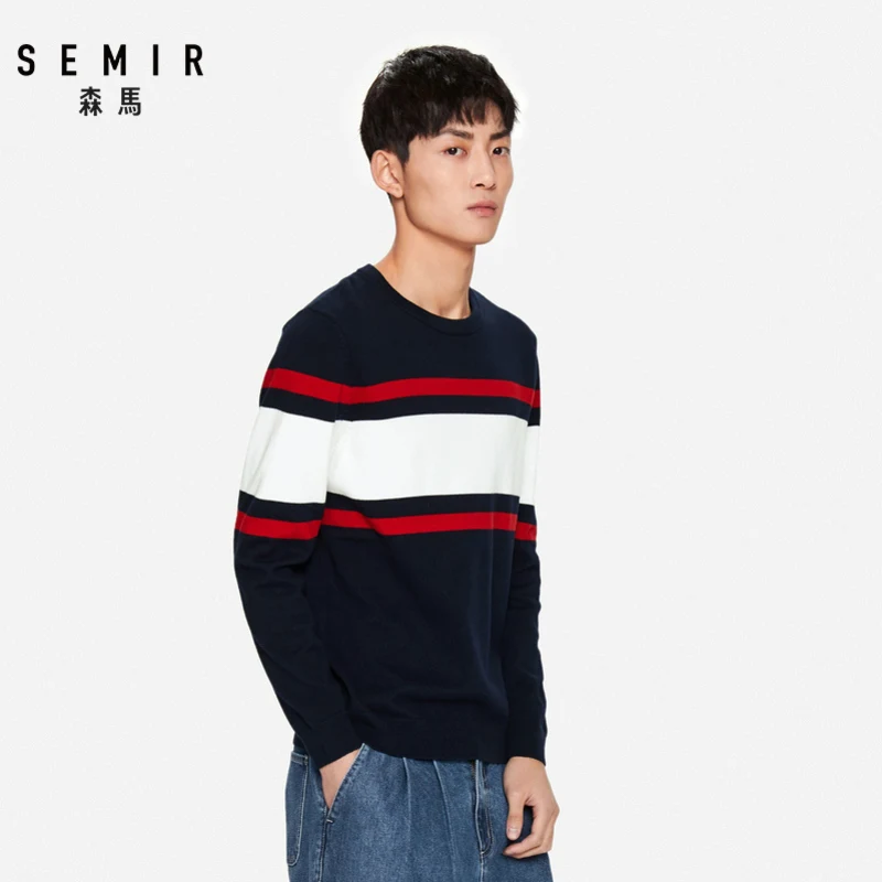 Весна-Осень 2020 новый свитер SEMIR мужской джемпер с круглым вырезом популярный